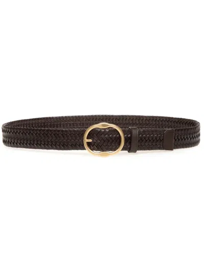 Bally Woven Leather Belt In Brown