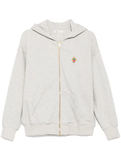 Bally X Adrien Brody Logo Embroidered Hoodie In Grey