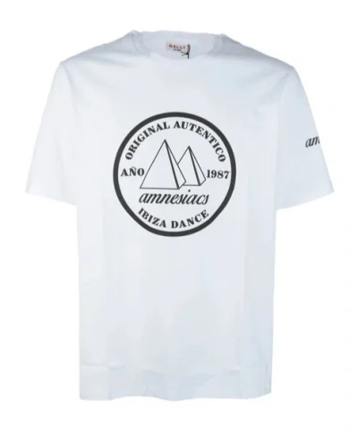 Bally X Dj Leo Mas Amnesia-printed Crew Neck T-shirt In White