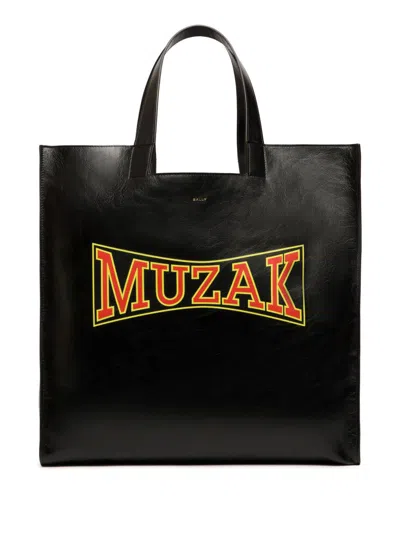 Bally X Dj Leo Mas Muzak-print Tote Bag In Black