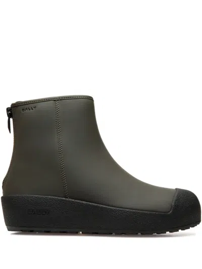 Bally X Monocle Cubrid Curling Ankle Boots In Green