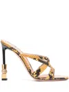 Bally Carolyn 105 Snake-embossed Leather Sandal In Yellow