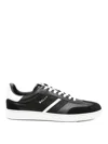 Bally Casual Round Toe Low Sneakers With Stripe In Black