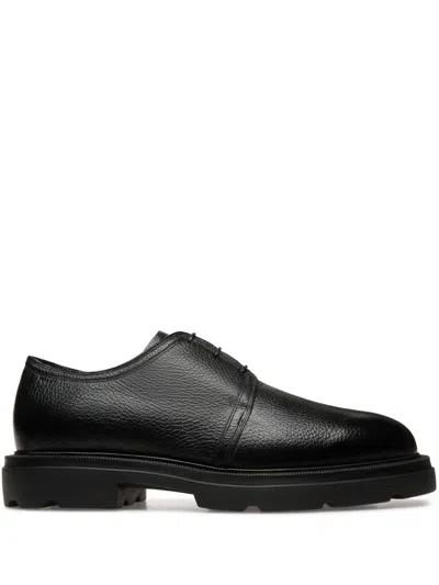 Bally Zed Grained-texture Derby Shoes In Black