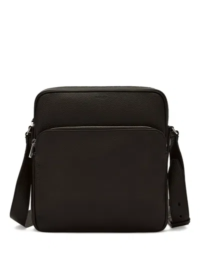 Bally Zip-fastening Leather Messenger Bag In Black