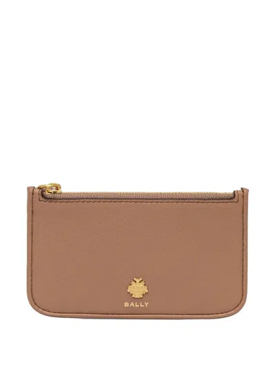 Bally Zip Logo Cardholder In Brown