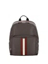 Bally Zip Striped Backpack In Brown