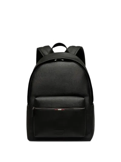 Bally Zipped Leather Backpack In Black