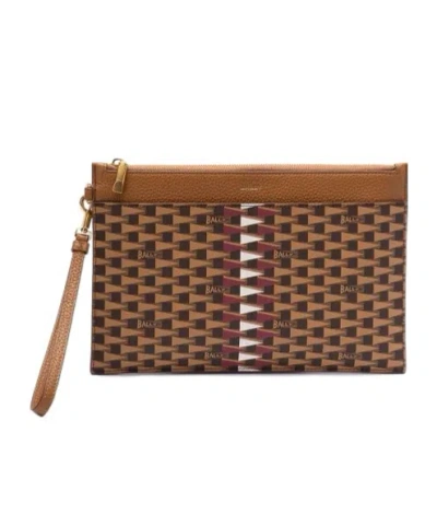Bally Zipper Handbag In Brown