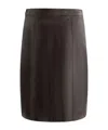 Bally High Waist Leather Midi Skirt With Buttons In Black