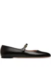 Bally Brushed Leather Mary-jane Shoes In Black