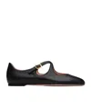 Bally Black Leather Beliska Ballerinas In Black