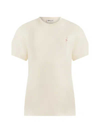 Bally Rina Cotton T-shirt In Neutral