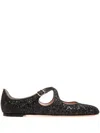Bally Rina Glitter-embellished Ballerina Shoes In Schwarz