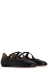 Bally Rina Square Toe Ballet Flats In Black