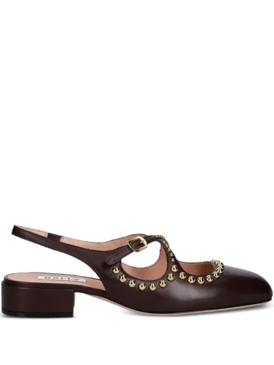 Bally Rina Studded Slingback Pumps In Brown