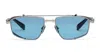 Balmain Brigade-v - Silver / Black Rhodium / Blue Swirl Sunglasses