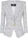 Balmain 1 Btn Love Letter Print Tailored Jacket By  In Gray