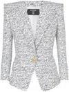 Balmain Women 1 Btn Love Letter Print Tailored Jacket In Gab White Black