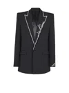 Balmain Long-sleeved Suit Coat In Black