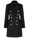 Balmain 10 Buttons Coat In Virgin Wool And Cashmere In Black