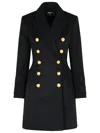 Balmain 10 Buttons Coat In Virgin Wool And Cashmere In Black