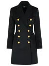 Balmain 10 Buttons Coat In Virgin Wool And Cashmere Women In Black