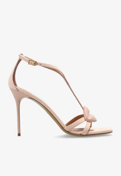 Balmain 100 Leather Lip Sandals In Pink