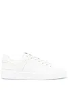 Balmain B-court White Low Top Sneakers With Logo Patch On The Tongue In Leather Man