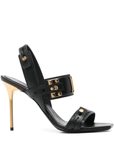 Balmain 100mm B-logo Sandals In Black