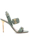 Balmain 100mm B-logo Sandals In Gray