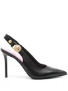 BALMAIN 100MM LEATHER SLINGBACK PUMPS