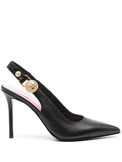 Balmain Eva 50 Calf Leather Slingback Pumps In Black