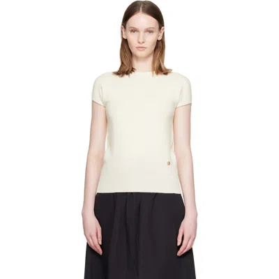 Balmain White Short Sleeve Cashmere Sweater