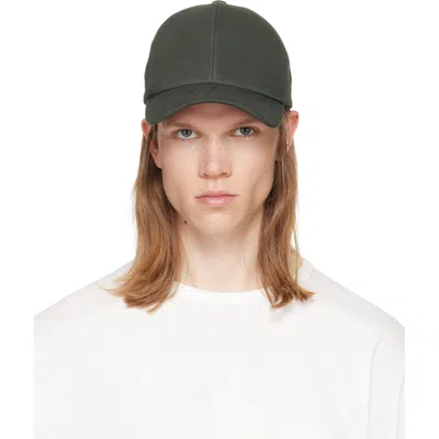 BALMAIN KHAKI WASHED COTTON CAP