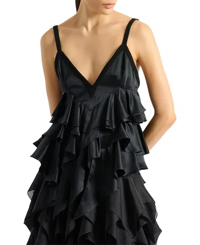 BALMAIN SATIN TOP WITH THIN STRAPS