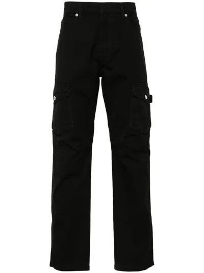 Balmain Logo-patch Tapered Trousers In Black