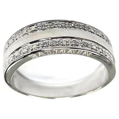 Pre-owned Balmain 18k White Gold Diamond Ring – Size 9 5.7g 0.10ct