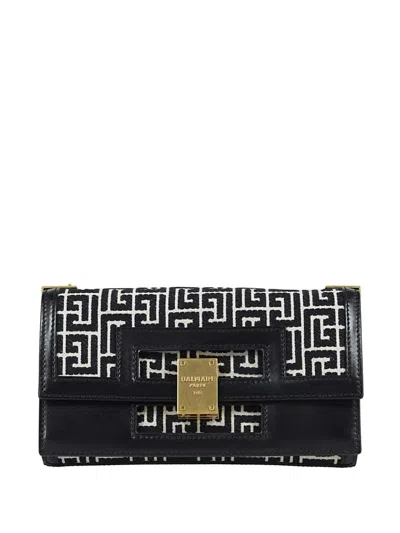 Balmain 1945 Chain Clutch Bag In Black