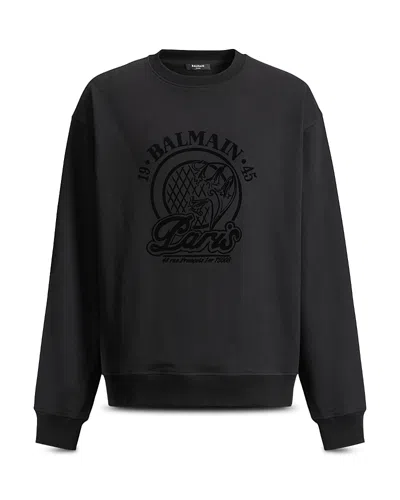 Balmain 1945 Crewneck Logo Sweatshirt In Black