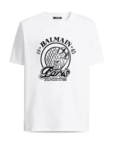 BALMAIN 1945 CREWNECK LOGO T-SHIRT