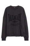 Balmain 1945 Logo Graphic Sweatshirt In Black