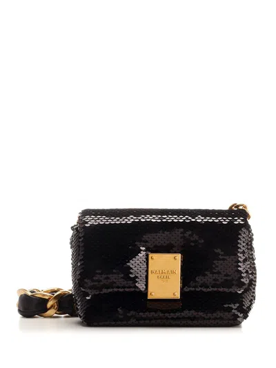 Balmain 1945 Mini Shoulder Bag In Black