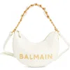 Balmain 1945 Moon Soft Crinkled Leather Shoulder Bag