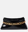 Balmain 1945 Pb Embossed Leather Clutch In Black