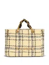 Balmain 1945 Plaid-pattern Tote Bag In Multi