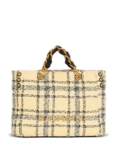Balmain 1945 Plaid-pattern Tote Bag In Multi