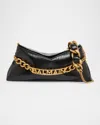 Balmain 1945 Pouch Crossbody Bag In Pb Embossed Crinkle Leather In Noir