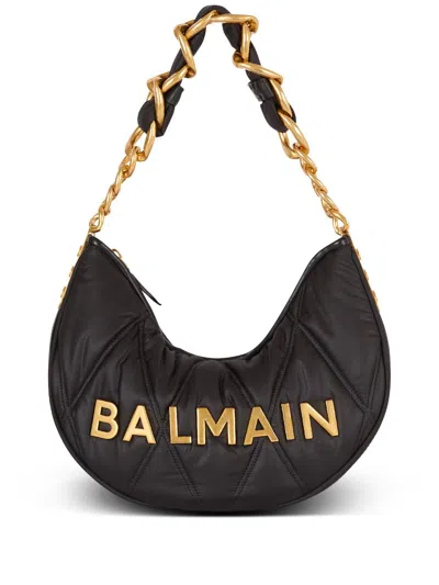 Balmain 1945 Quilted Shoulder Bag In Black
