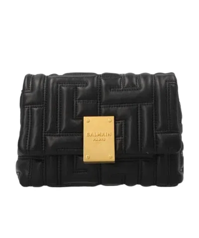 Balmain 1945 Quilted Shoulder Bag In Black